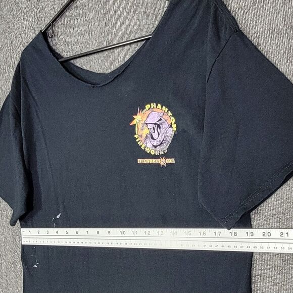 Phantom Fireworks T-Shirt Mens Small Black Ready To Bang Graphic Tee Cut Collar - Picture 7 of 8